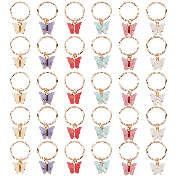 Бусины из сплава и акрила для дредов, плетение подвески для волос украшения зажимы, бабочка