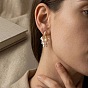 Alloy Stud Earrings for Women, with Plastic Pearl