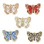 304 подвески из нержавеющей стали смолы, бабочки прелести, со стразами, реальный 18 k позолоченный, вакуумное покрытие pvd, долговечный