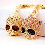 Alloy with Rhinetone Skull Head Keychain