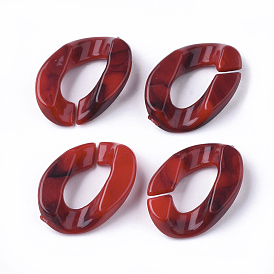 Acrylic Ring Links, Imitation Gemstone, Twist
