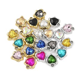 K5 Glass Charms, Alloy Findings, UV Plated, Teardrop