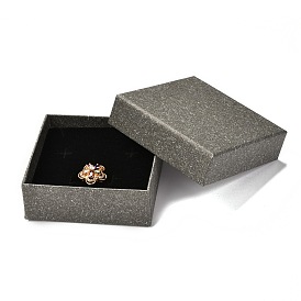 Square Paper Jewelry Box, Snap Cover, with Sponge Mat, for Rings and Bracelet Packaging