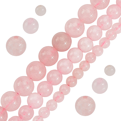 3 нити 3 стили нити из натурального розового кварца, круглые, окрашенные