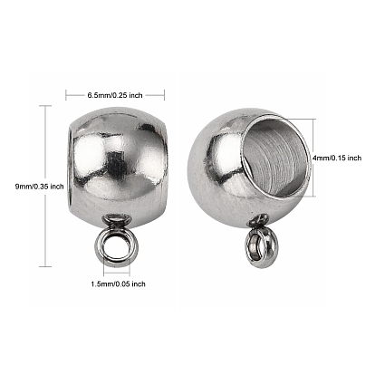 Rondelle 201 Stainless Steel Tube Bails, Loop Bails, Smooth Surface