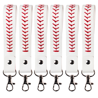 6 шт. подвесные украшения из искусственной кожи, прямоугольные, бейсбол