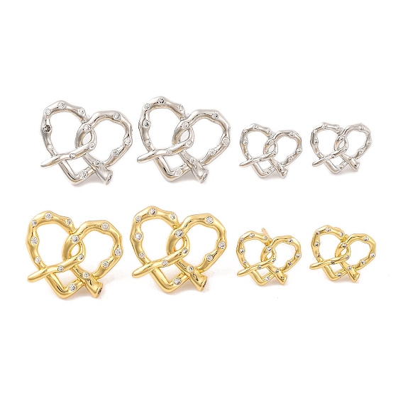 Латунные серьги-гвоздики для женщин, без свинца и без кадмия, сердце