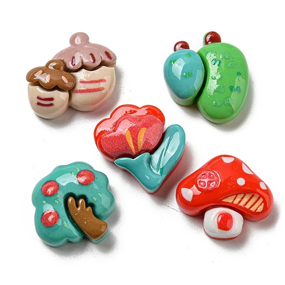 Осенняя непрозрачная растительная смола декодирует кабошоны, желудь/дерево/цветок/гриб