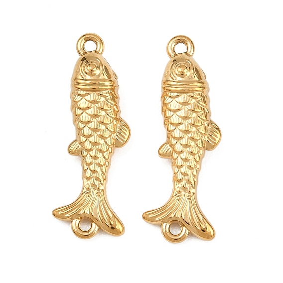 304 Stainless Steel Connector Charms, Fish Links, Ion Plating(IP)