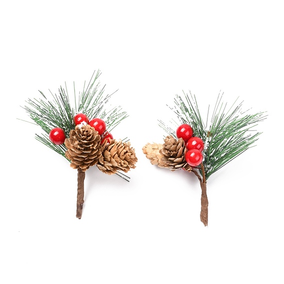 Plastic Artificial Winter Christmas Simulation Pine Picks Decor, for Christmas Garland Holiday Wreath Ornaments