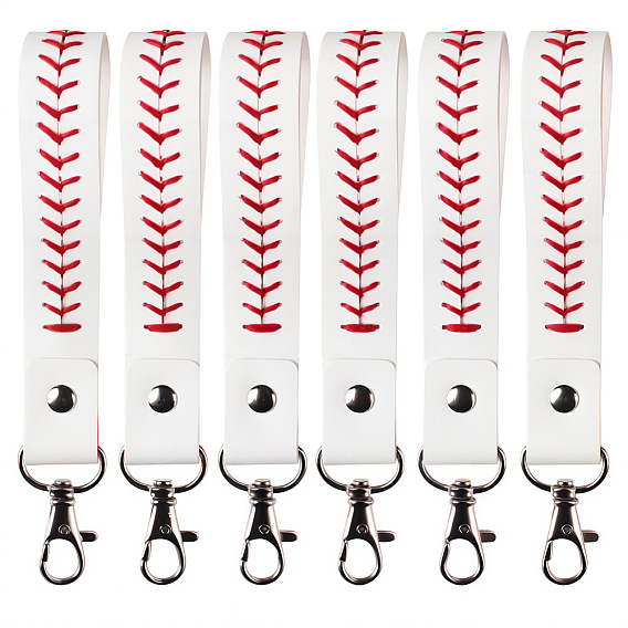 6 шт. подвесные украшения из искусственной кожи, прямоугольные, бейсбол