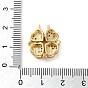 Brass Micro Pave Clear Cubic Zirconia with Acrylic Pendants, Magnetic Clover Charms
