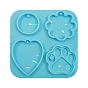 DIY Holographic Effect Pendant Silicone Molds, Resin Casting Molds, Round/Flower/Paw Print
