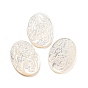 Religion Natural Sea Shell Cabochons, Oval with Engraved Virgin Mary