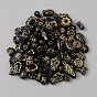 Plating Transparent Acrylic Beads, Golden Metal Enlaced, Mixed Shape