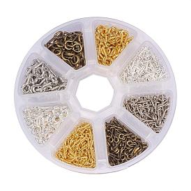 Iron Screw Eye Pin Peg Bails Sets, For Half Drilled Beads