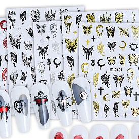 Butterfly Paper Nail Art Stickers, Self-Adhesive Nail Design Art, for Nail Toenails Tips Decorations