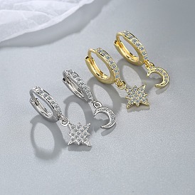 Simple Diamond Inlaid Earrings - Sweet Asymmetric Ear Decorations - Copper
