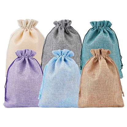 Burlap Packing Pouches Drawstring Bags, for Christmas, Wedding Party and DIY Craft Packing
