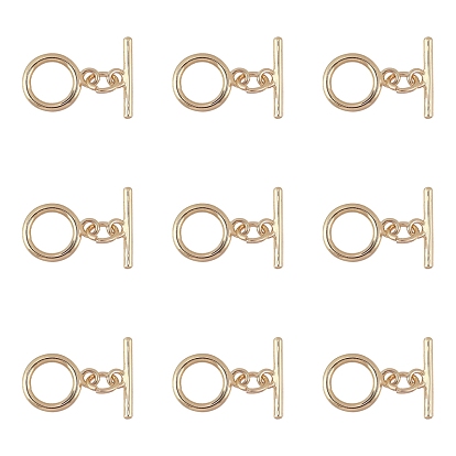 Brass Toggle Clasps, with Jump Rings, Nickel Free, Ring