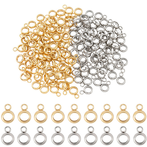 200шт. 2 цвета 201 трубчатые дужки из нержавеющей стали, петля под залог, кольцо под залог бисер