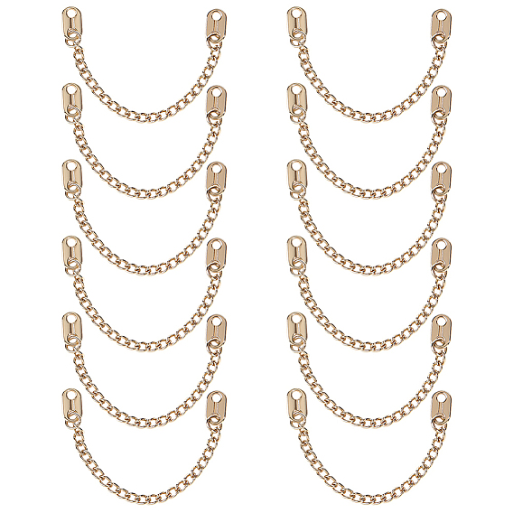 12Cadena para colgar abrigos de aleación de zinc (piezas), coser en perchas de metal colgando etiquetas en blanco de cadena, accesorios de ropa