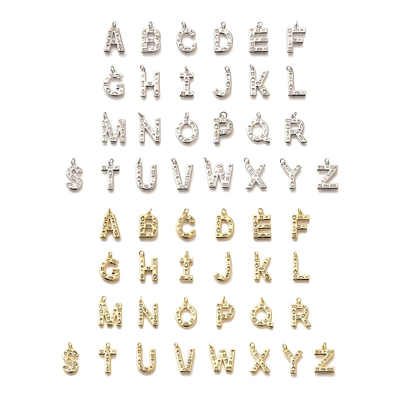 Латунные микропаве прозрачные подвески с фианитом, с целью перехода в кольце, без свинца и без кадмия, долговечный, стойки покрытие, письмо амулеты