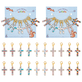 Маркеры для вышивки крестом на тему религии, подвески из сплава эмали крючком с застежкой-лобстером, маркер с замком и кольцом с подвеской в виде винного бокала