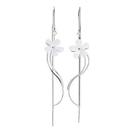 925 Sterling Silver Flower Ear Threads