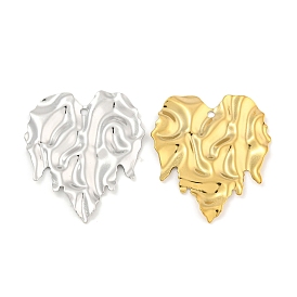 Ion Plating(IP) 304 Stainless Steel Pendants, Heart Charm