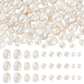 100Pcs 5 Styles Natural Cultured Freshwater Pearl Beads, Potato