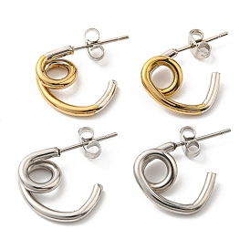 304 Stainless Steel Knot Stud Earrings for Women