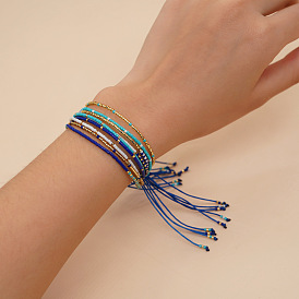 Boho Miyuki Beaded Multi-layer Bracelet for Women - Ultra-thin Stackable Hand Jewelry