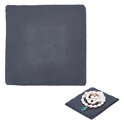 Gesso Jewelry Display Trays, Jewelry Plate for Earring, Necklace, Ring Display, Black, Square/Round Shape