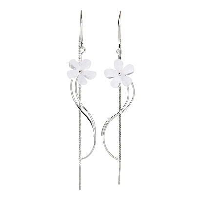 925 серьги-нитки в форме цветка из стерлингового серебра
