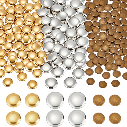 300шт. 3 стили латунные листы, плоско-круглые