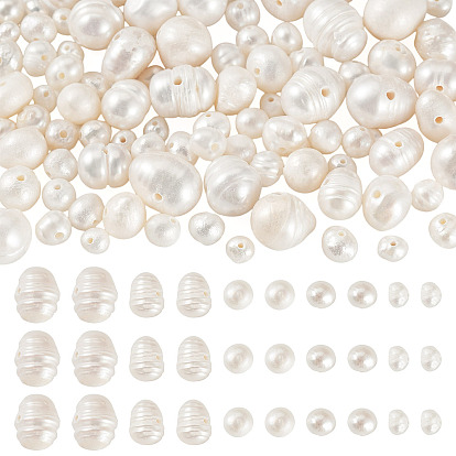 100Pcs 5 Styles Natural Cultured Freshwater Pearl Beads, Potato