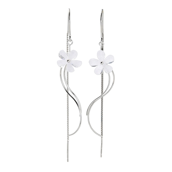 925 серьги-нитки в форме цветка из стерлингового серебра