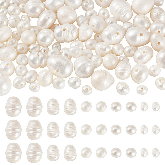 100Pcs 5 Styles Natural Cultured Freshwater Pearl Beads, Potato