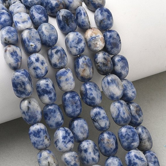Perles de jaspe tache bleue naturelle, pierre tombée, nuggets