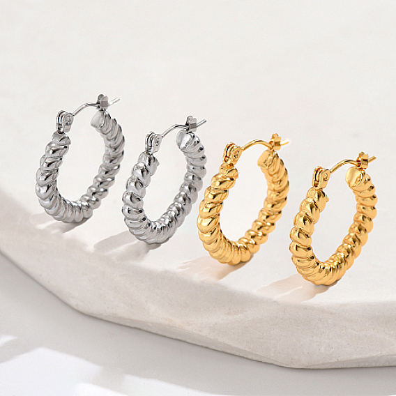 Серьги из 304 нержавеющей стали, твист