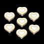 Cuentas de perlas de imitación de plástico abs, metal dorado enlaced, corazón