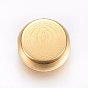 304 Stainless Steel Beads, Flat Round with Madonna