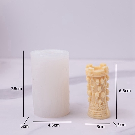 DIY Column Tower with Skull Silicone Candle Molds, for Scented Candle Making