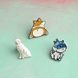 Cute Kirgi Rick and Morty Dog Alloy Brooch Female Student Bag Accessories Male