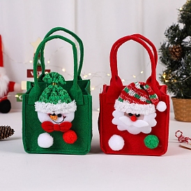 Fabric Candy Baskets, Christmas Santa Claus/Snowman Candy Treat Tote Bags