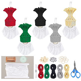 Наборы для изготовления кукол своими руками, включая хлопковые нитки, деревянные бусины, гребни и соединительные кольца, нити поликоттона, ножницы из нержавеющей стали, пластиковая рулетка, шевелить глазами кабошон, бумажная книжная доска