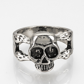 Alloy Finger Rings, Wide Band Rings, Skull