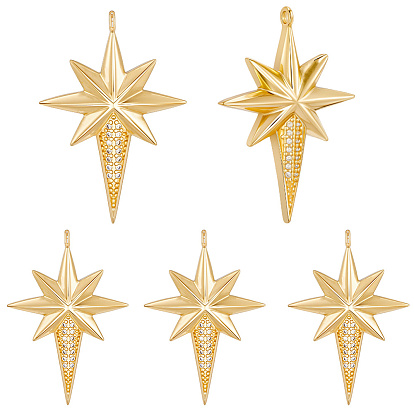 10 кулоны из латуни с микрочастицами и кубическим цирконием., звезды прелести, реальный 18 k позолоченный