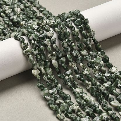 Натуральные зеленые пятна яшмовых нитей, сердце